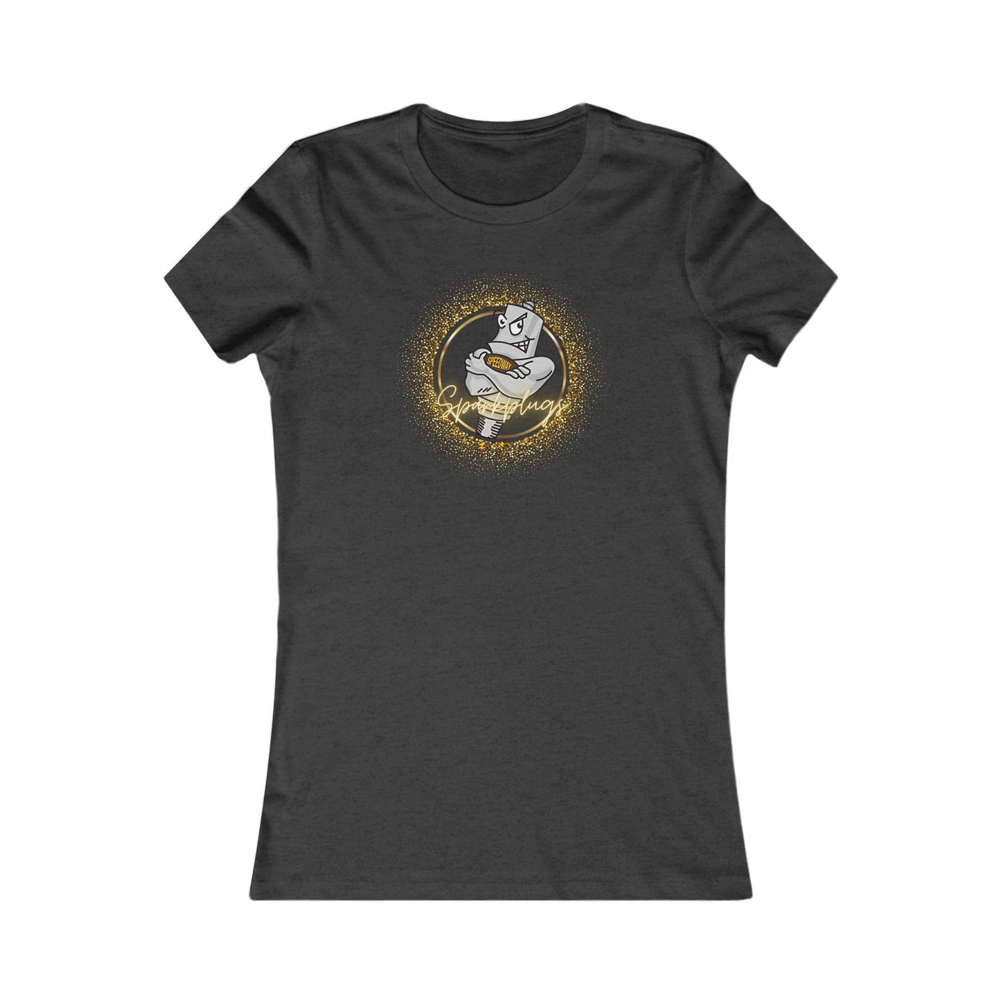 Adult Women's Graphic Tee with Glittery Speedway Sparkplugs