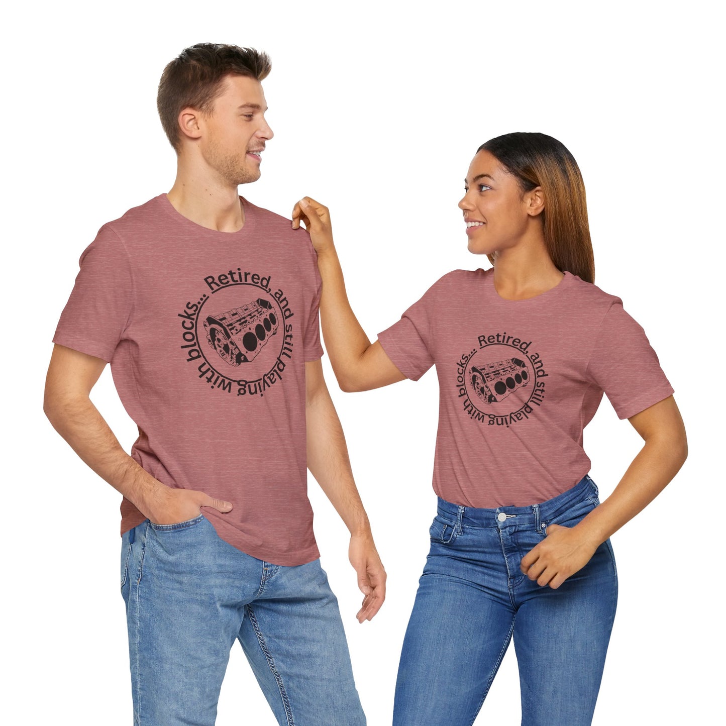 Retired and still playing with blocks, Unisex Jersey Short Sleeve Tee