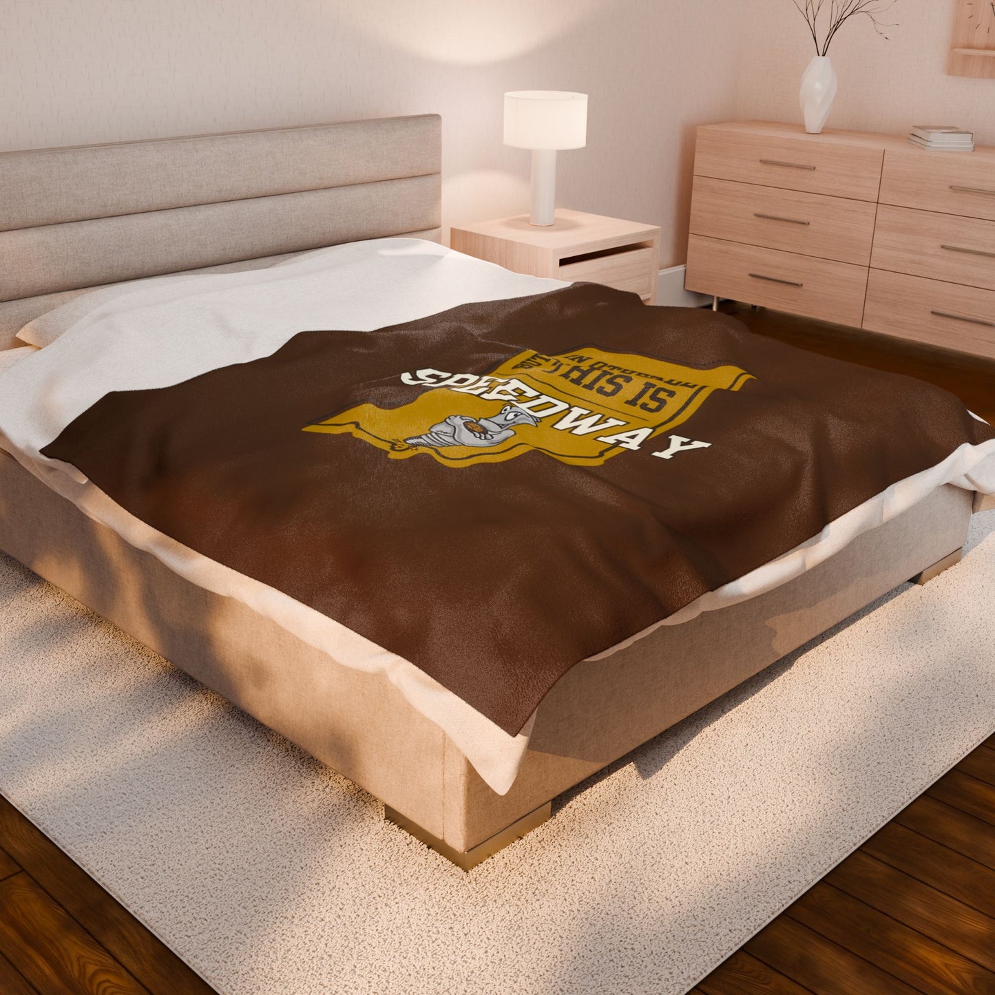 Velveteen Plush Bleacher Blanket - Speedway Sparkplugs