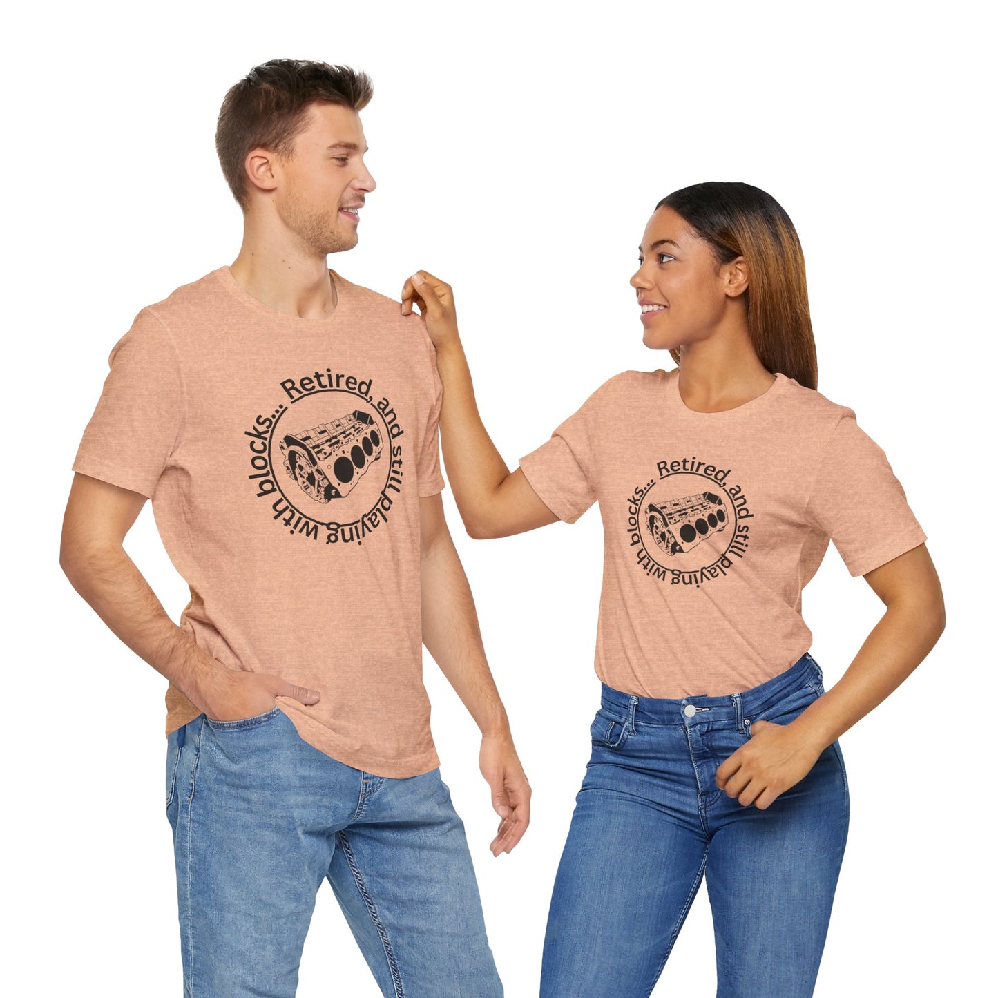 Retired and still playing with blocks, Unisex Jersey Short Sleeve Tee