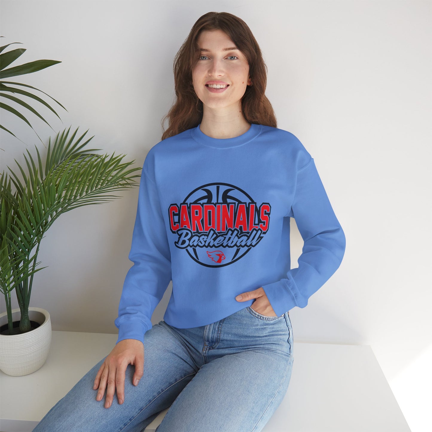 Adult St. Christopher Cardinals Basketball Crewneck Sweatshirt