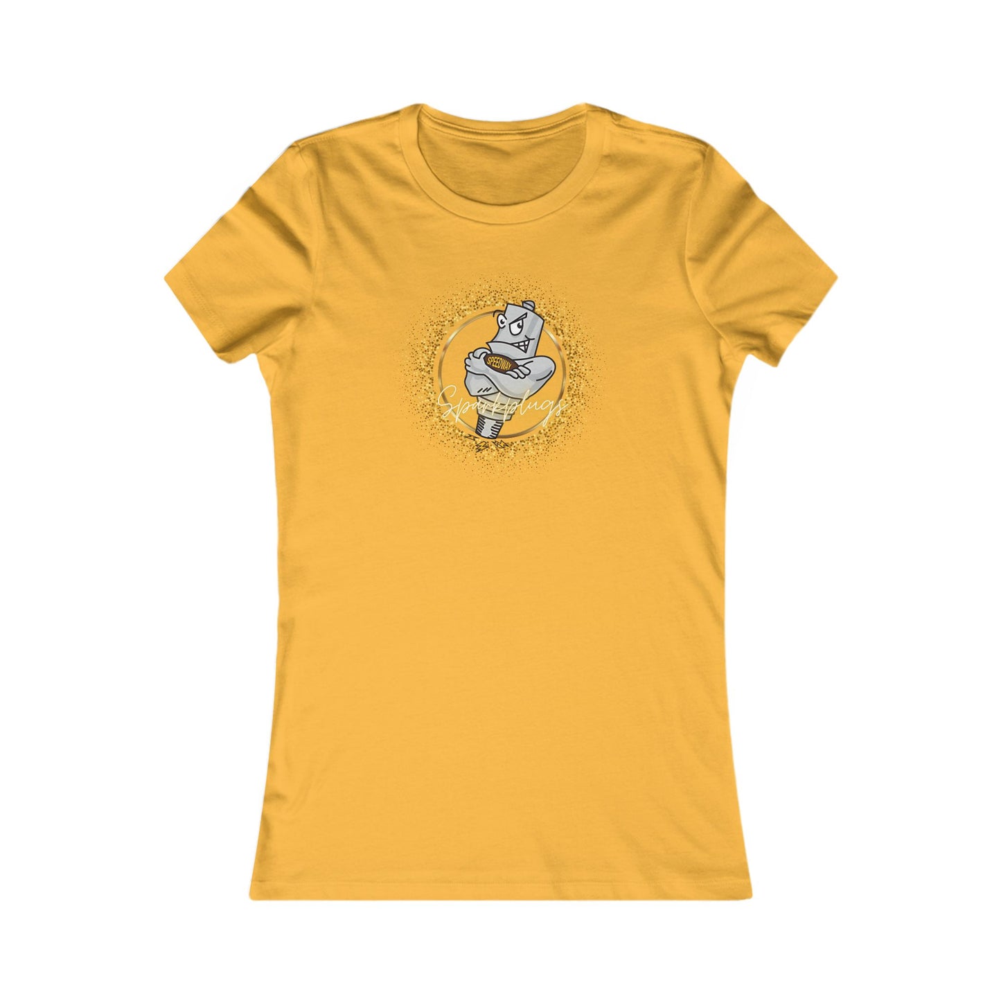 Adult Women's Graphic Tee with Glittery Speedway Sparkplugs