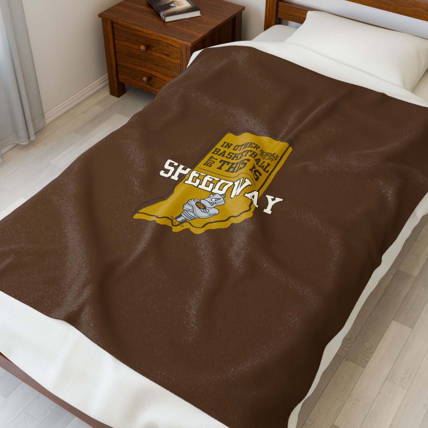 Velveteen Plush Bleacher Blanket - Speedway Sparkplugs