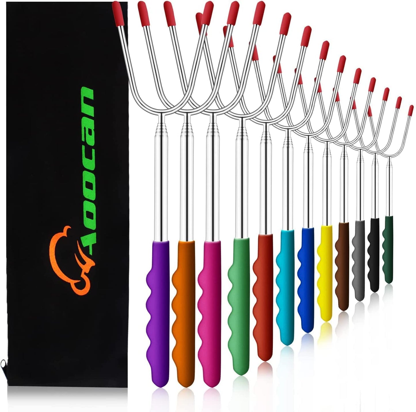 Easy to Store Marshmallow Roasting Sticks(12 Pack) Extra Long, 45 Inch Smores Sticks for Fire Pit, Telescoping Rotating Smores Skewers - Hot Dog Roasting Sticks for Campfire, Camping, Bonfire and Grill