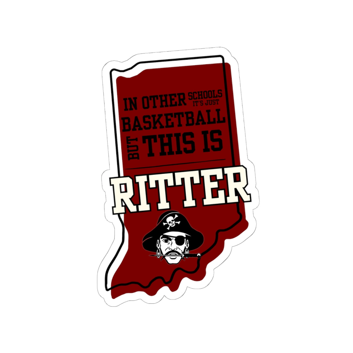 Kiss-Cut Sticker - Ritter Basketball