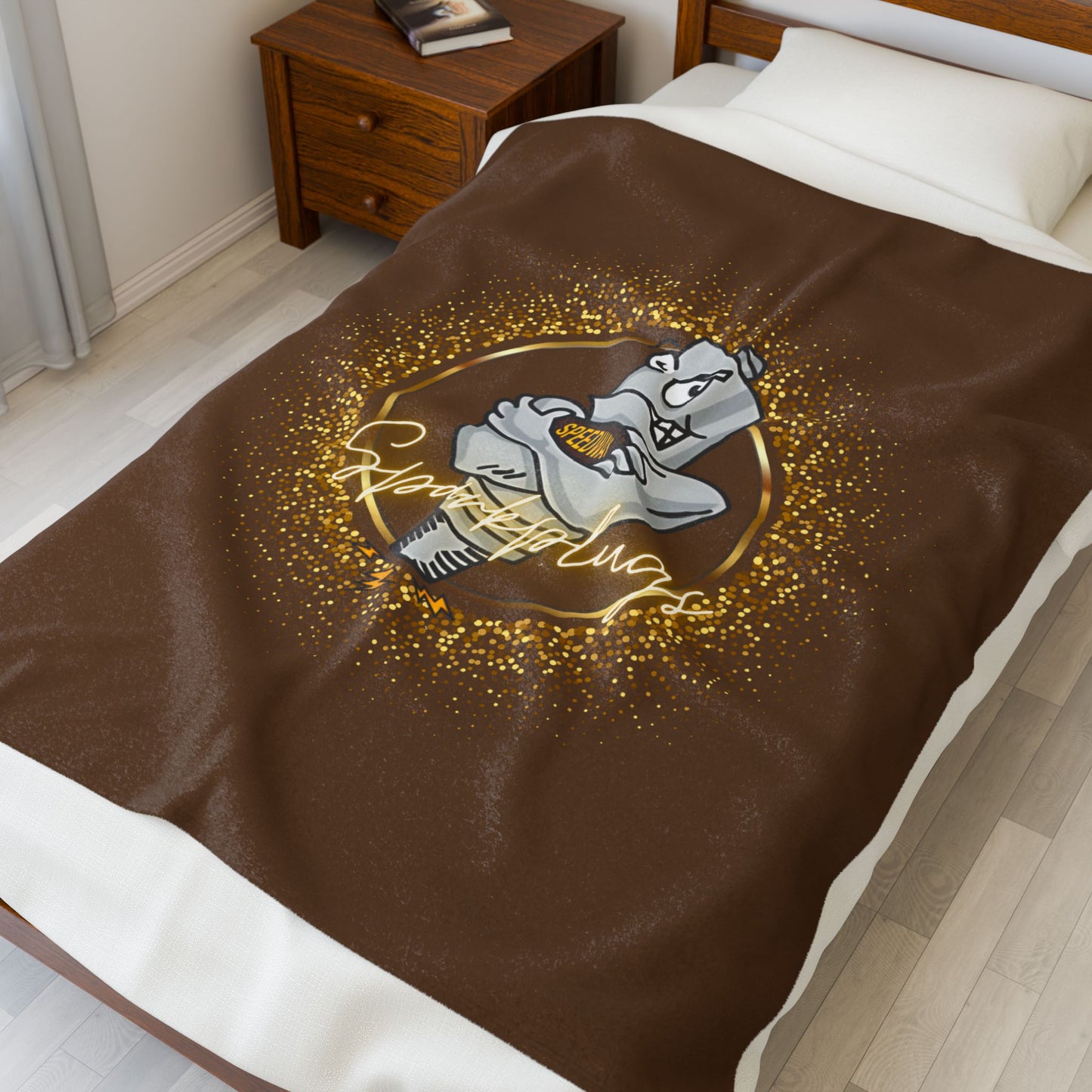 Velveteen Plush Bleacher Blanket - Speedway Sparkplugs Football