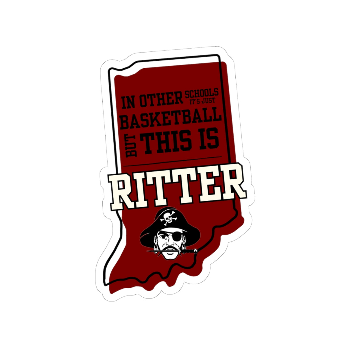 Kiss-Cut Sticker - Ritter Basketball