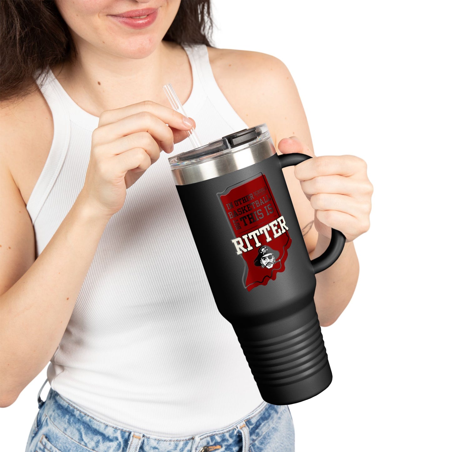 Custom Insulated Travel Mug - Ritter Basketball