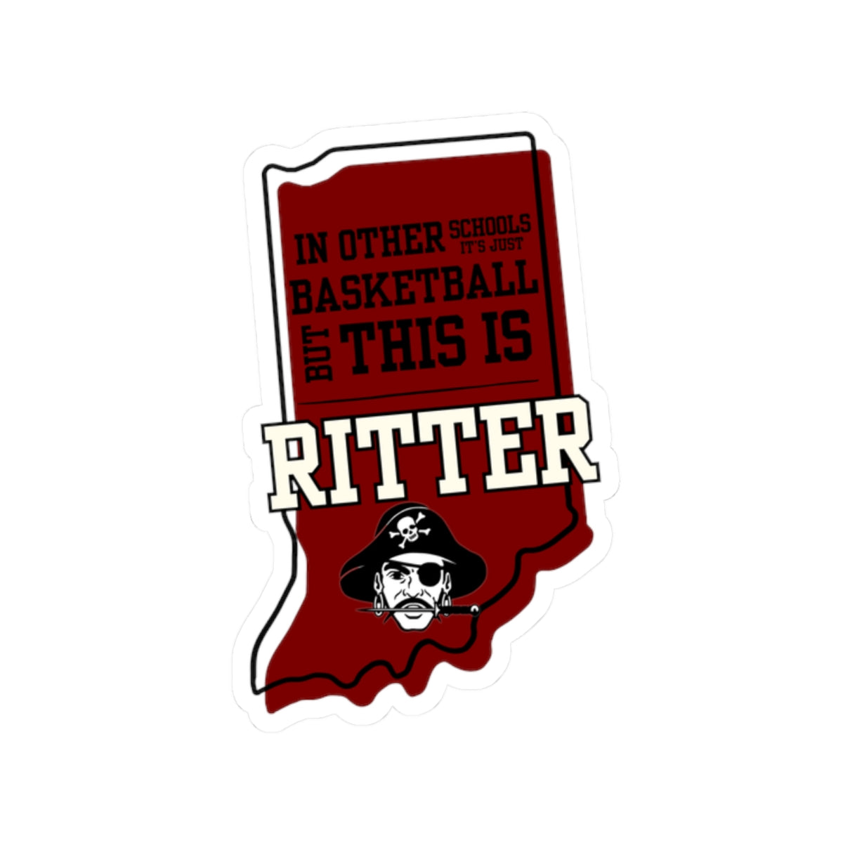 Kiss-Cut Sticker - Ritter Basketball