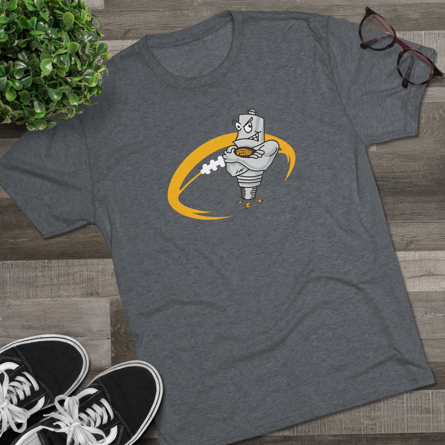 Speedway Football Tri-Blend Adult Crew Tee