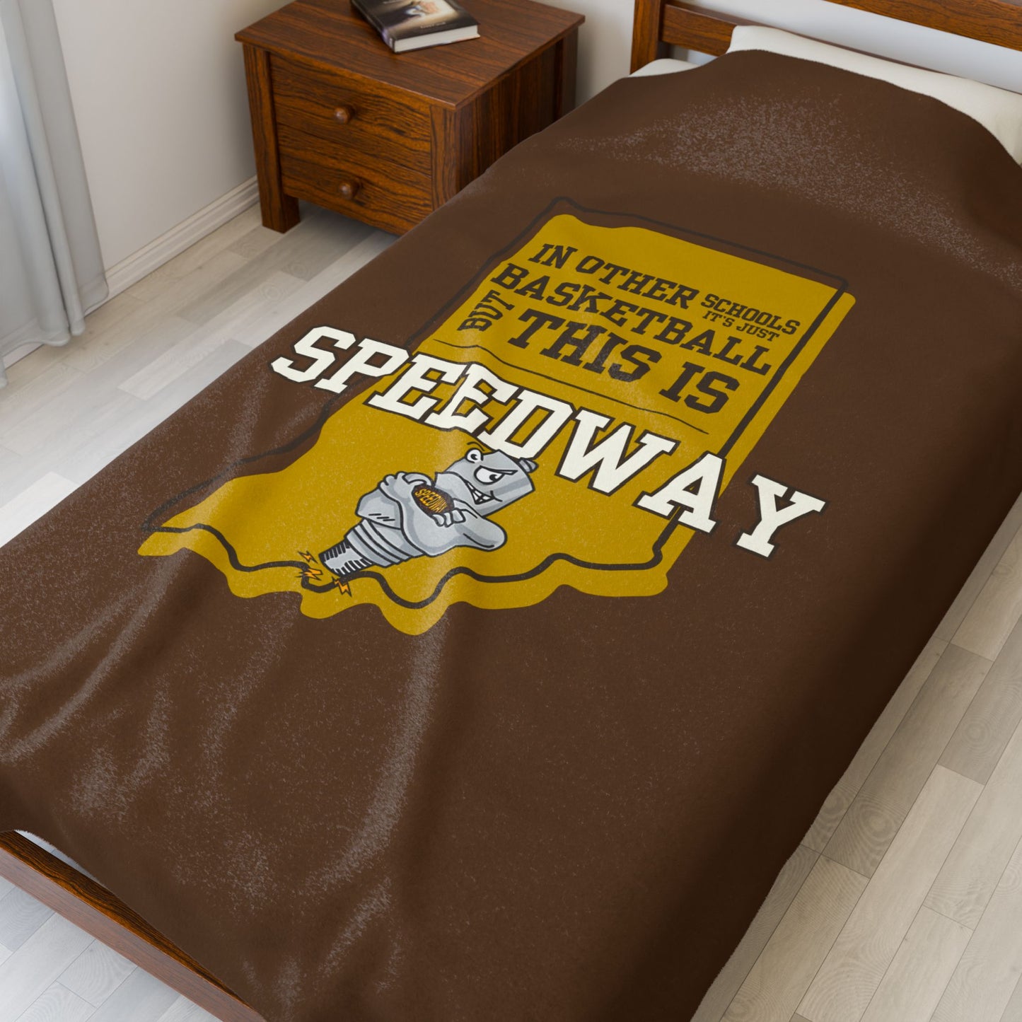 Velveteen Plush Bleacher Blanket - Speedway Sparkplugs