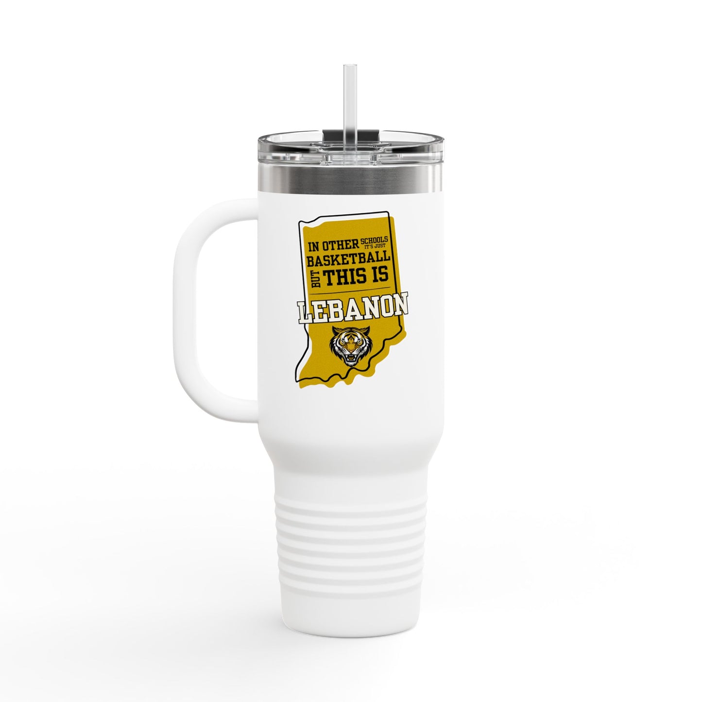 Insulated Travel Mug - Lebanon Tigers Basketball