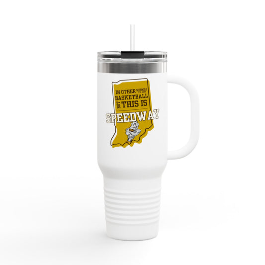 Insulated Travel Mug - Speedway Sparkplugs Basketball
