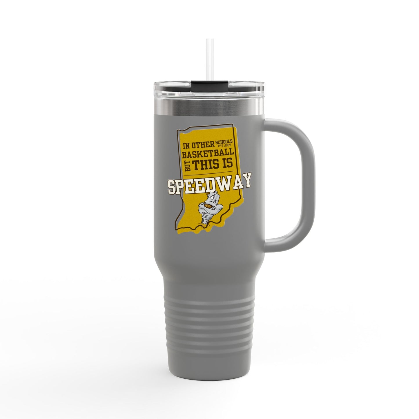 Insulated Travel Mug - Speedway Sparkplugs Basketball