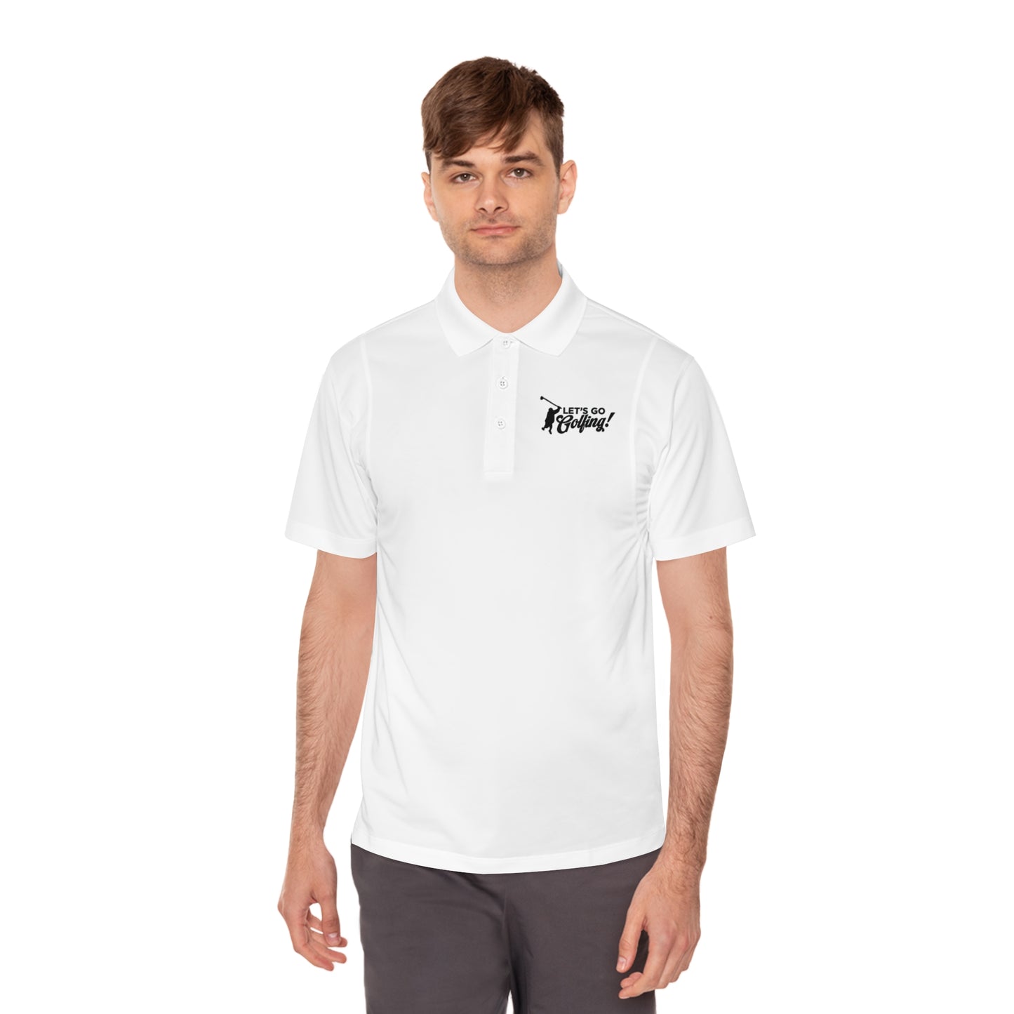 Let's Go Golfing, Men's Sport Polo Shirt