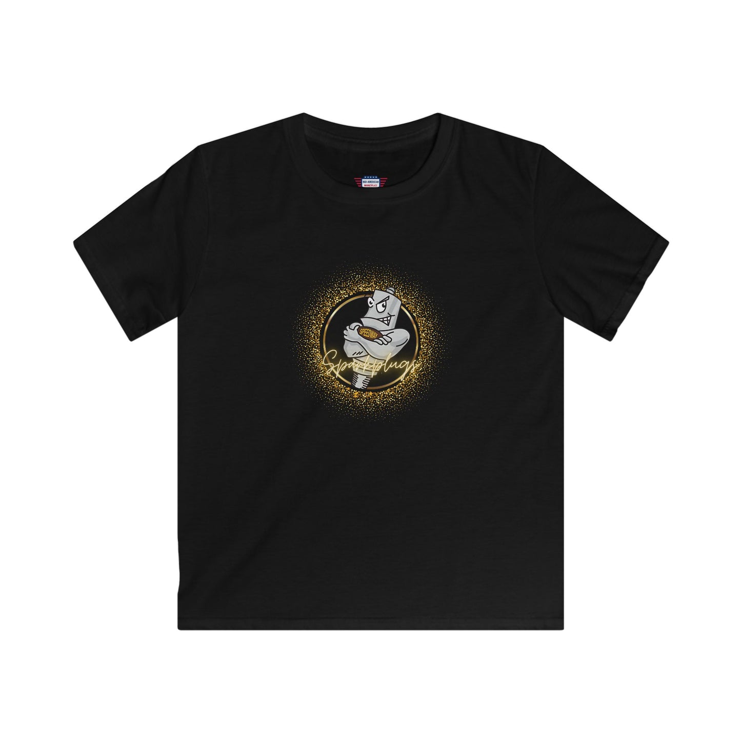 Youth Graphic Tee Featuring Sparkling Design, Speedway Sparkplugs